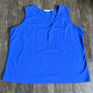 d & co. Denim Company Tank Top 1X Womens Blue Sleeveless Casual Knit